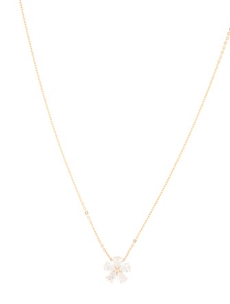 Necklace 18K 1.24ctw Diamond Flower Pendant Necklace