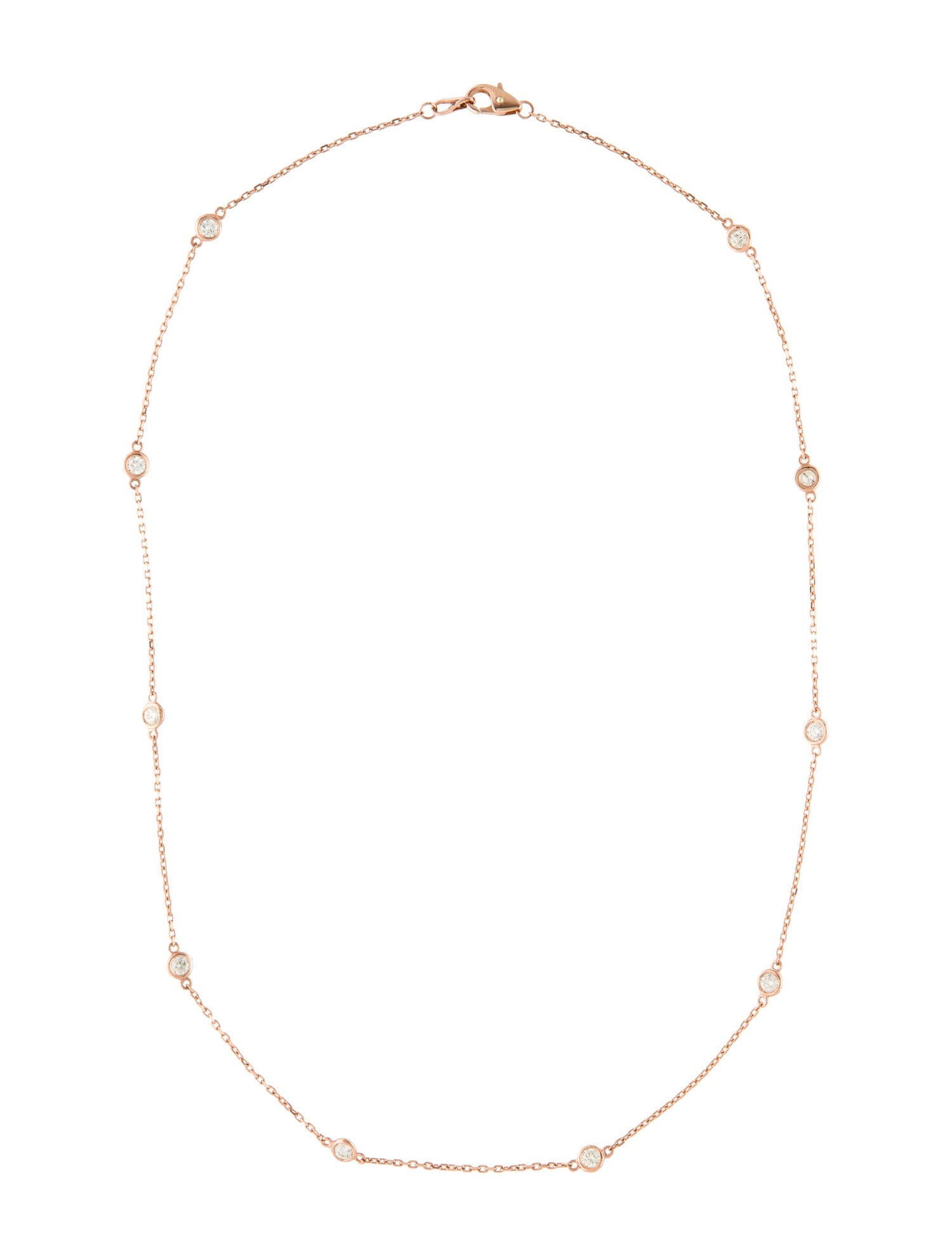 Necklace 14K 1.01ctw Diamond Station Necklace