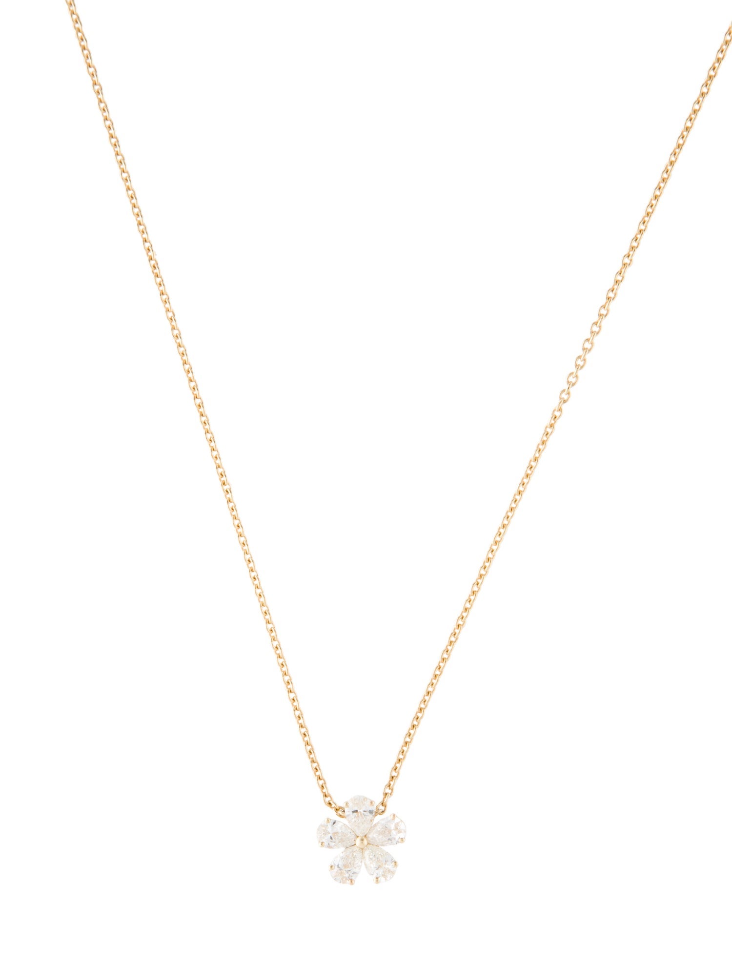 Necklace 14K Diamond Flower Pendant