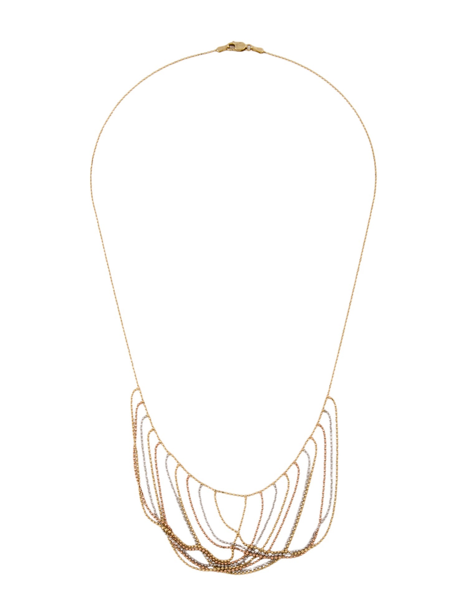 Necklace 14K Tri-Color Ball Link Collar