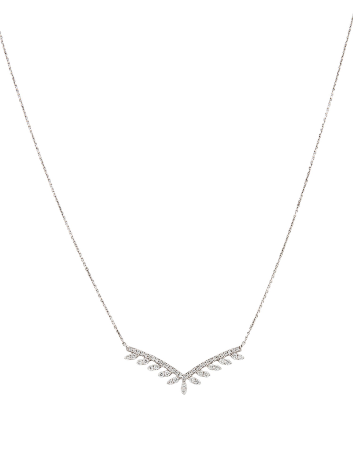 Necklace 14K Diamond V Pendant