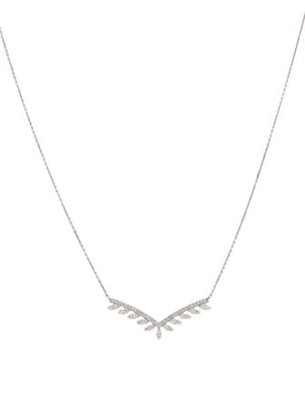 Necklace 14K Diamond V Pendant Necklace