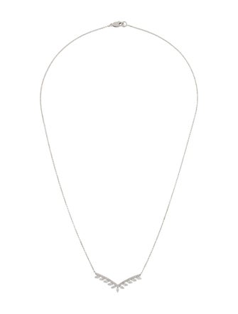 Necklace 14K Diamond V Pendant Necklace