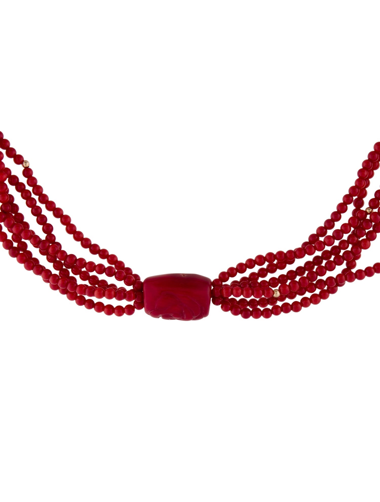 Necklace 14K Coral Multistrand Bead