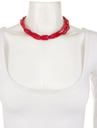 Necklace 14K Coral Multistrand Bead Necklace
