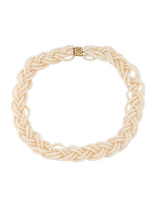 Necklace 14K Pearl Braided Collar Necklace