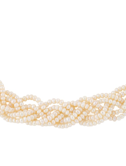 Necklace 14K Pearl Braided Collar Necklace