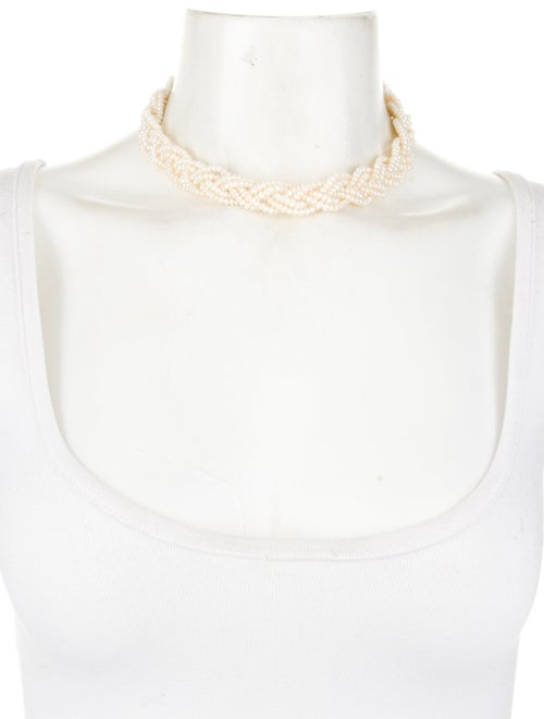 Necklace 14K Pearl Braided Collar Necklace