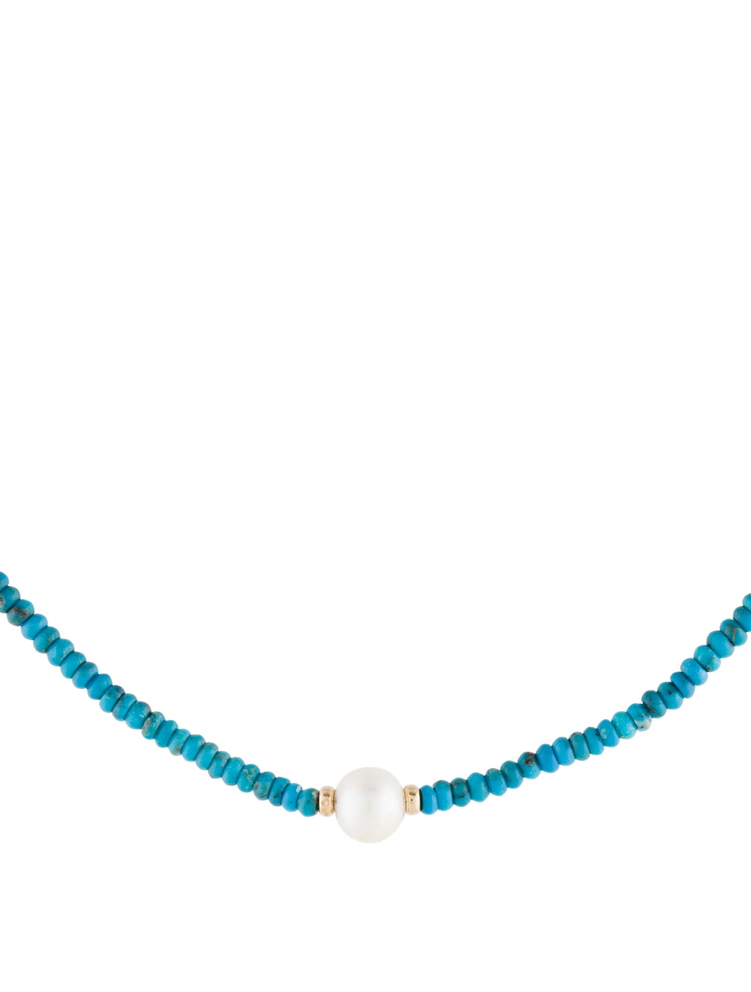 Necklace 14K Pearl & Chrysocolla Collar