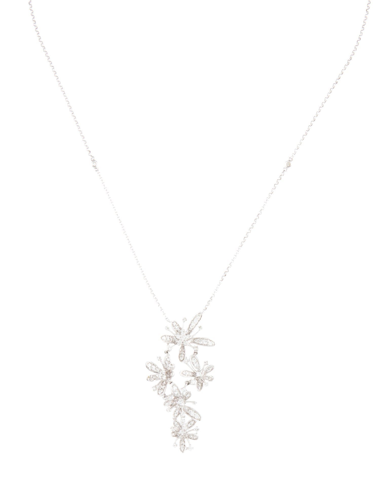 Necklace 18K Diamond Flower Pendant