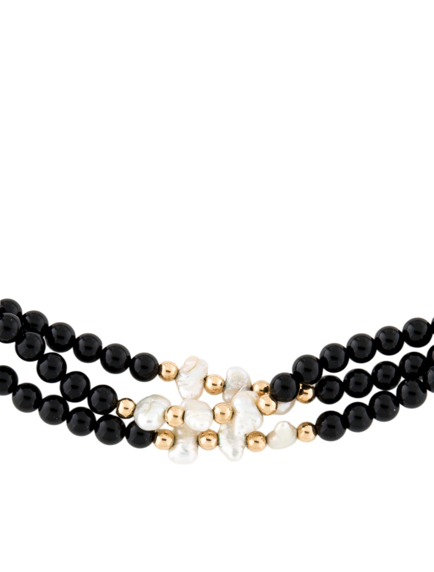 Necklace 14K Pearl & Onyx Bead