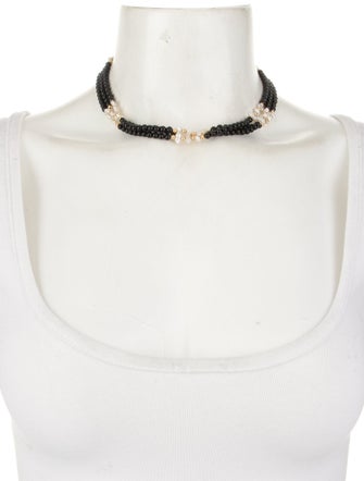 Necklace 14K Pearl & Onyx Bead Necklace