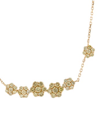 Necklace 18K 1.27ctw Diamond Spinning Flower Station Necklace
