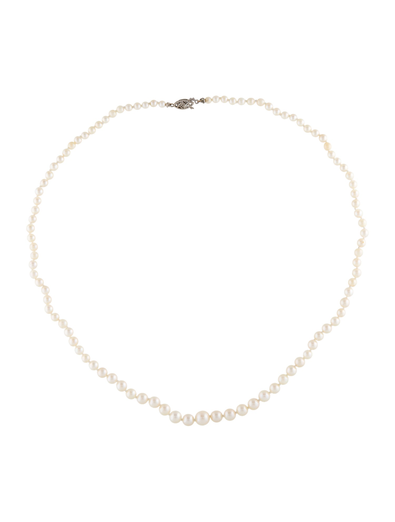 Necklace 10K Graduated Pearl Bead Strand