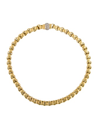 Necklace 18K 1.12ctw Diamond Hammered Chain Necklace