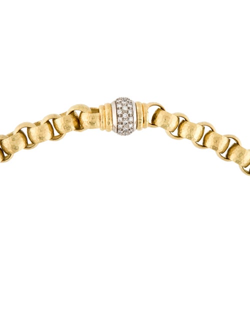 Necklace 18K 1.12ctw Diamond Hammered Chain Necklace
