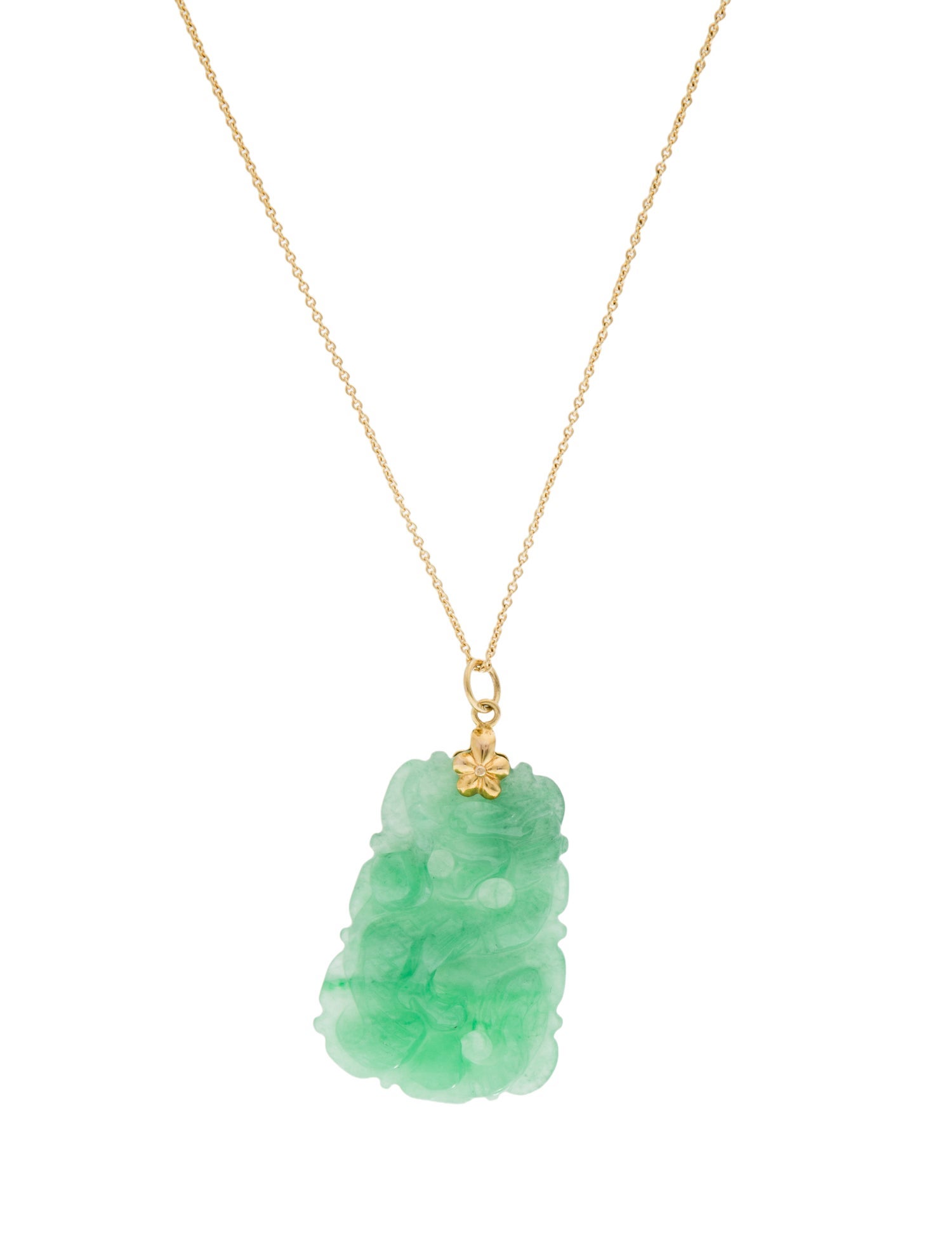 Necklace 14K Jadeite Dragon Pendant