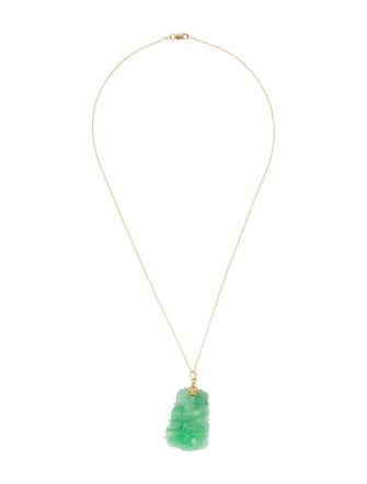 Necklace 14K Jadeite Dragon Pendant Necklace