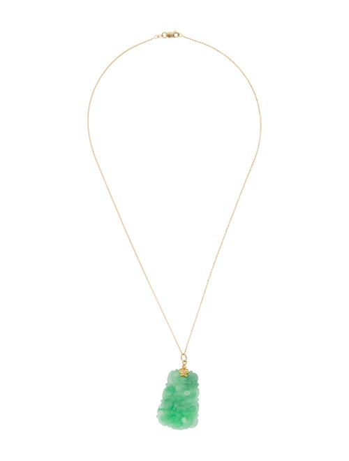 Necklace 14K Jadeite Dragon Pendant Necklace