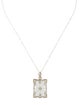 Necklace Art Deco 14K Quartz & Diamond Pendant Necklace