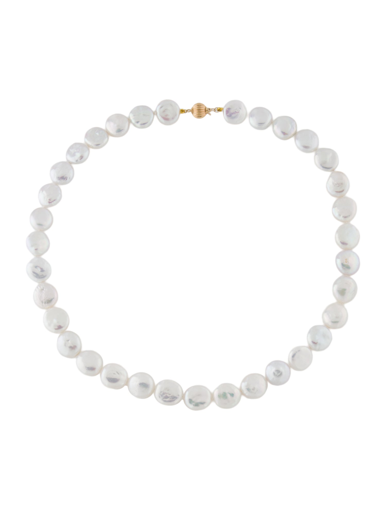 Necklace 14K Button Pearl Strand