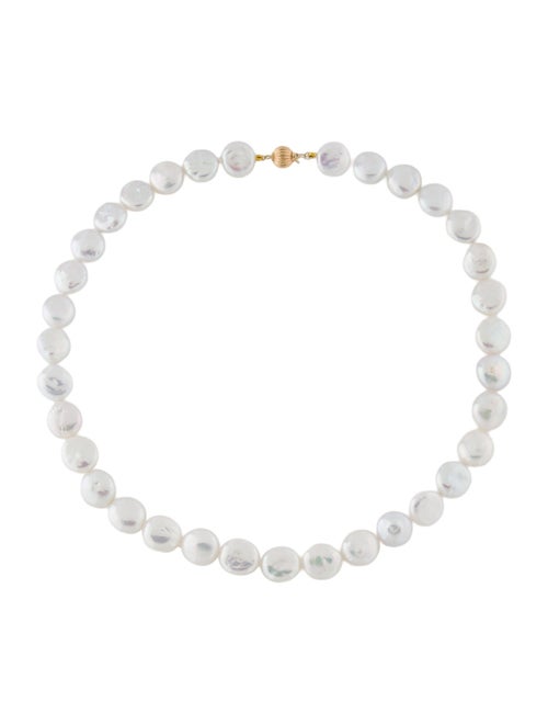 Necklace 14K Button Pearl Strand Necklace