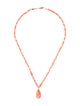 Necklace 14K Coral Floral Pendant Necklace