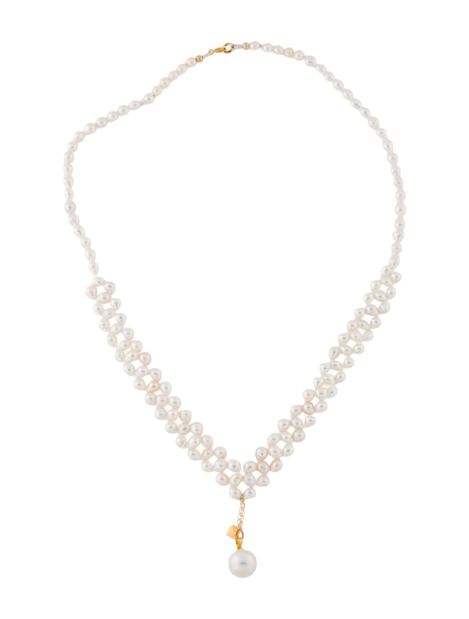Necklace 18K Pearl V Shape Collar