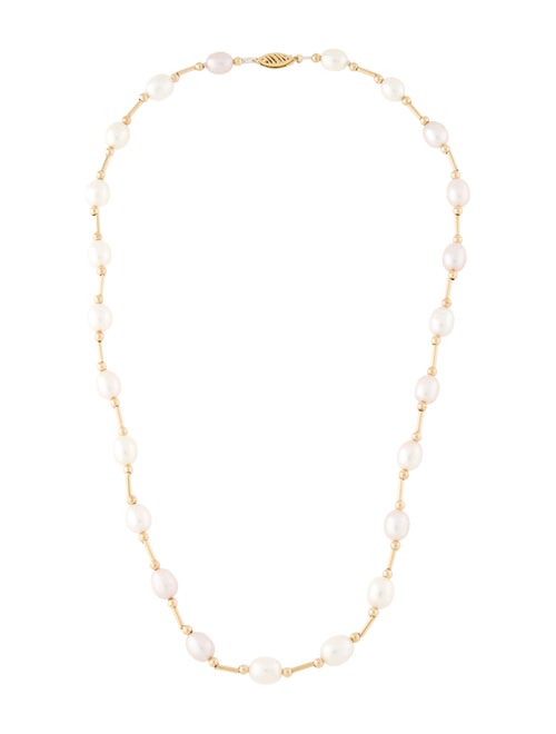Necklace 14K Pearl Station Necklace