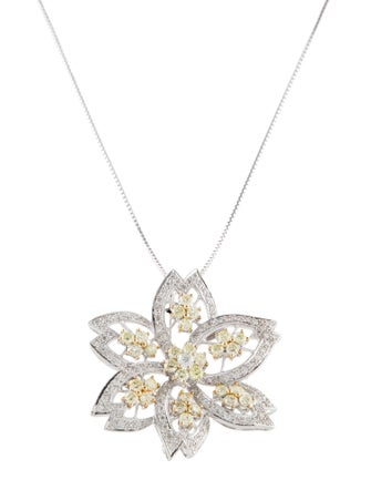 Necklace 18K 4.03ct Diamond Convertible Brooch Bolo Pendant Necklace