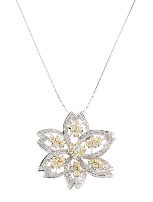 Necklace 18K 4.03ct Diamond Convertible Brooch Bolo Pendant Necklace