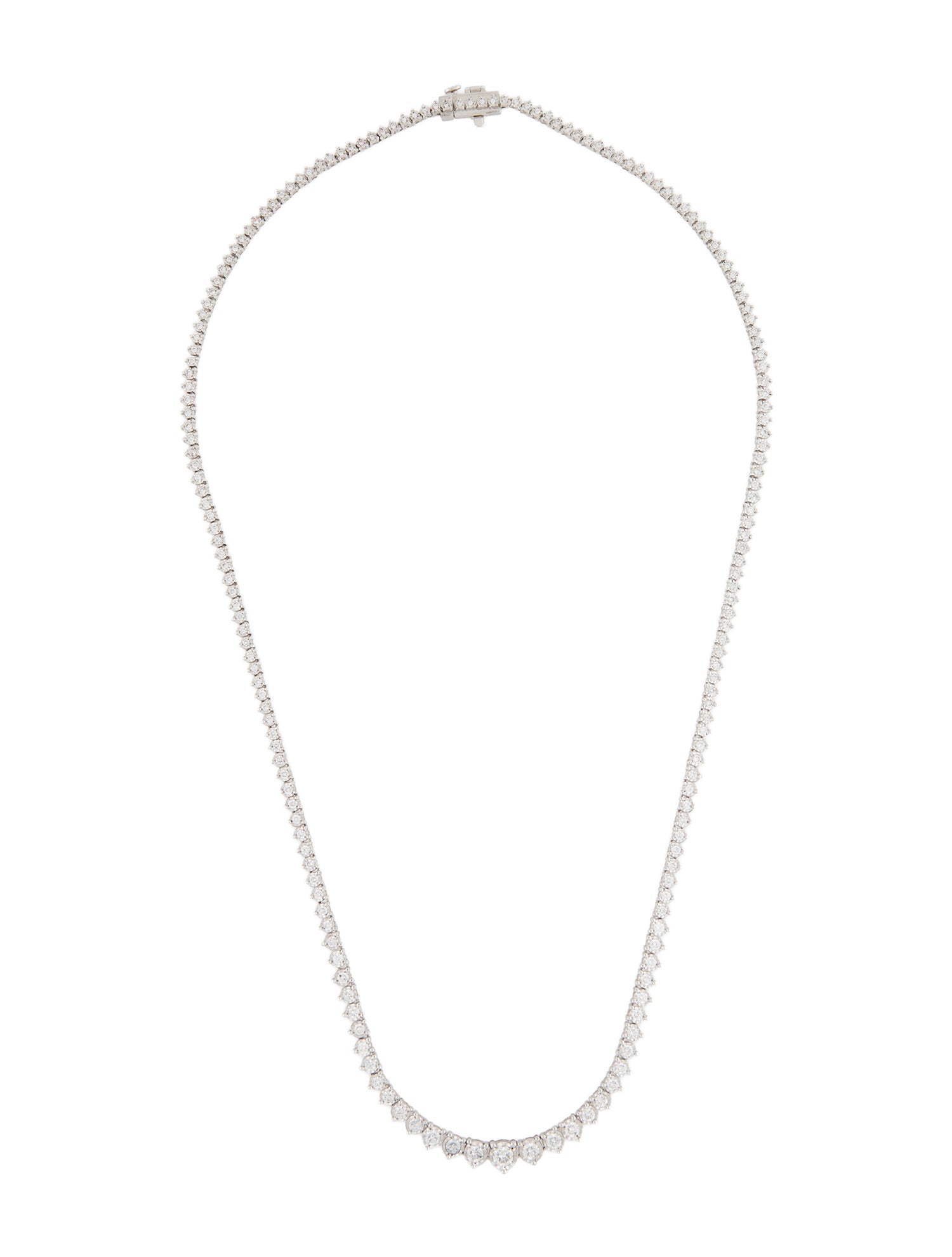 Necklace 14K 2.61ctw Lab-Grown Diamond Graduated Three-Prong Tennis
