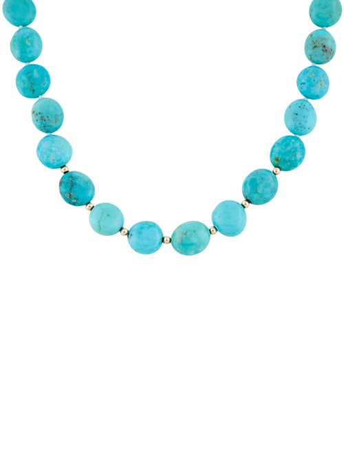 Necklace 14K Turquoise & Diamond Bead Necklace