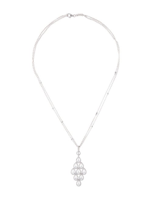 Necklace 14K Diamond Double Strand Pendant Necklace