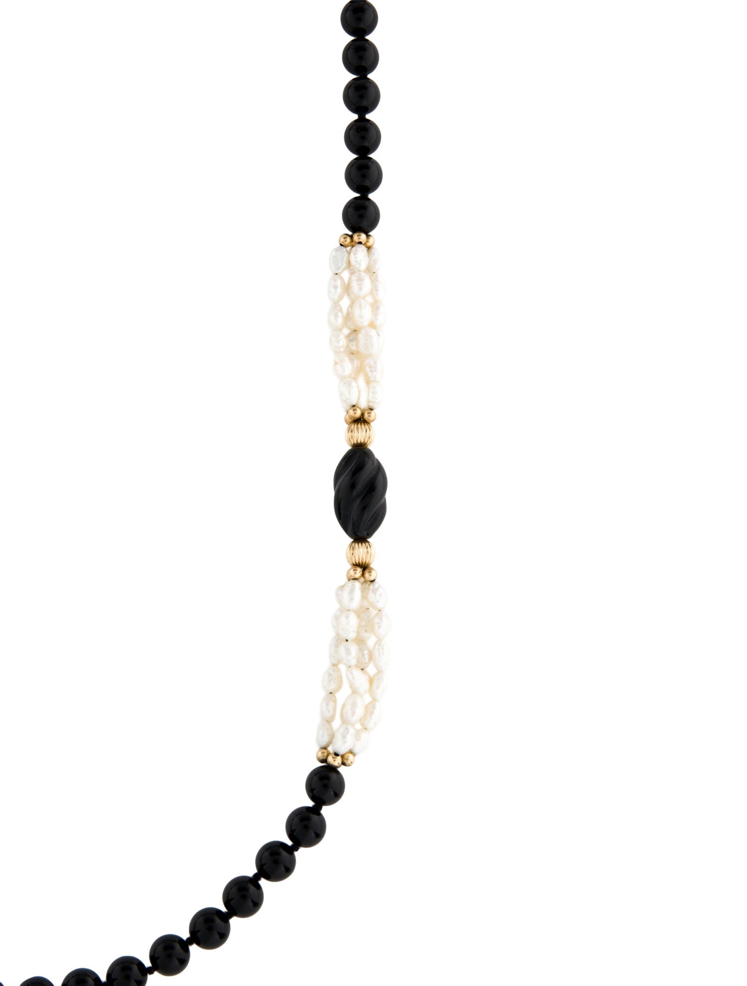 Necklace 14K Pearl & Onyx Strand