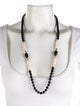 Necklace 14K Pearl & Onyx Strand Necklace