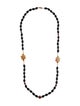 Necklace 14K Pearl, Jadeite & Onyx Bead Necklace