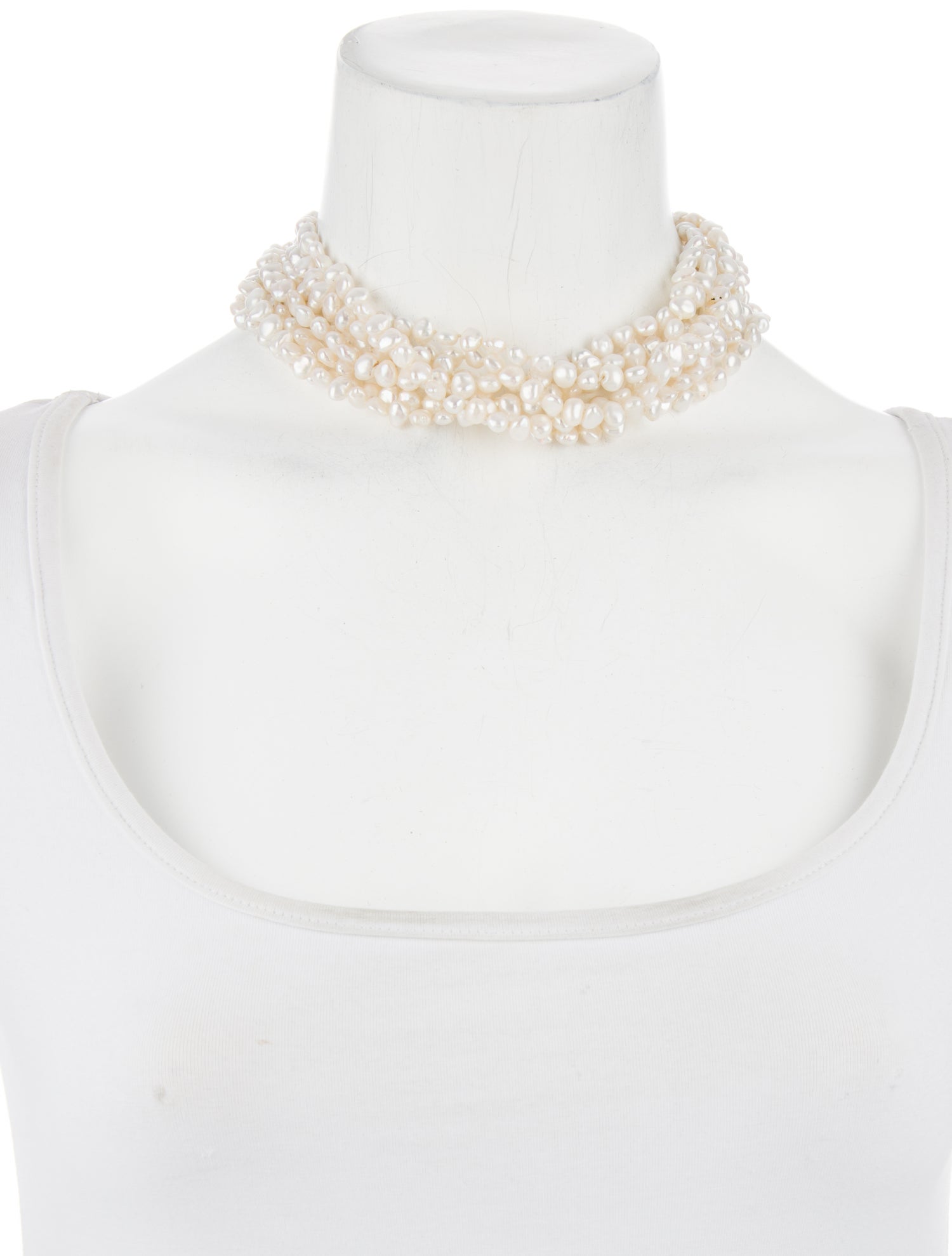 Necklace 14K 2.08ctw Diamond, Emerald & Pearl Multi Strand