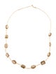 Necklace 14K Smoky Quartz Station Necklace
