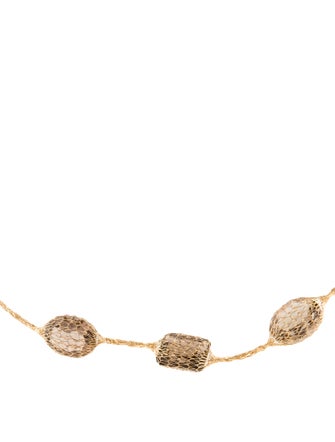 Necklace 14K Smoky Quartz Station Necklace