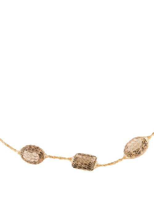 Necklace 14K Smoky Quartz Station Necklace