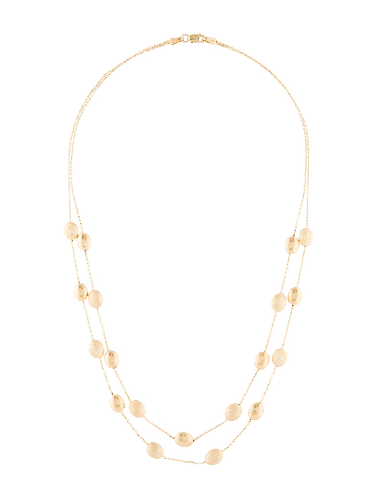 Necklace 14K Bead Double Strand Station