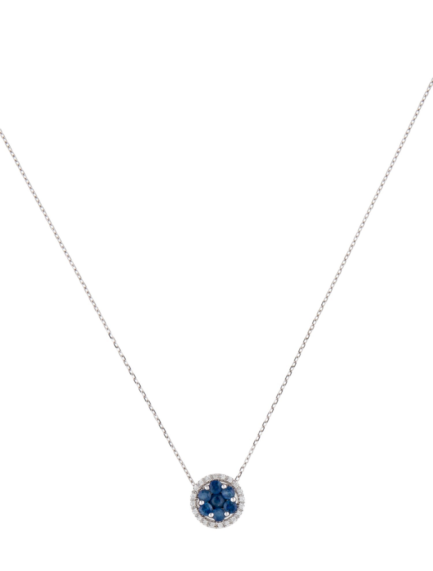 Necklace 18K Sapphire & Diamond Pendant