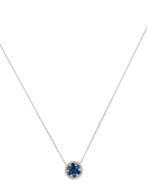 Necklace 18K Sapphire & Diamond Pendant Necklace