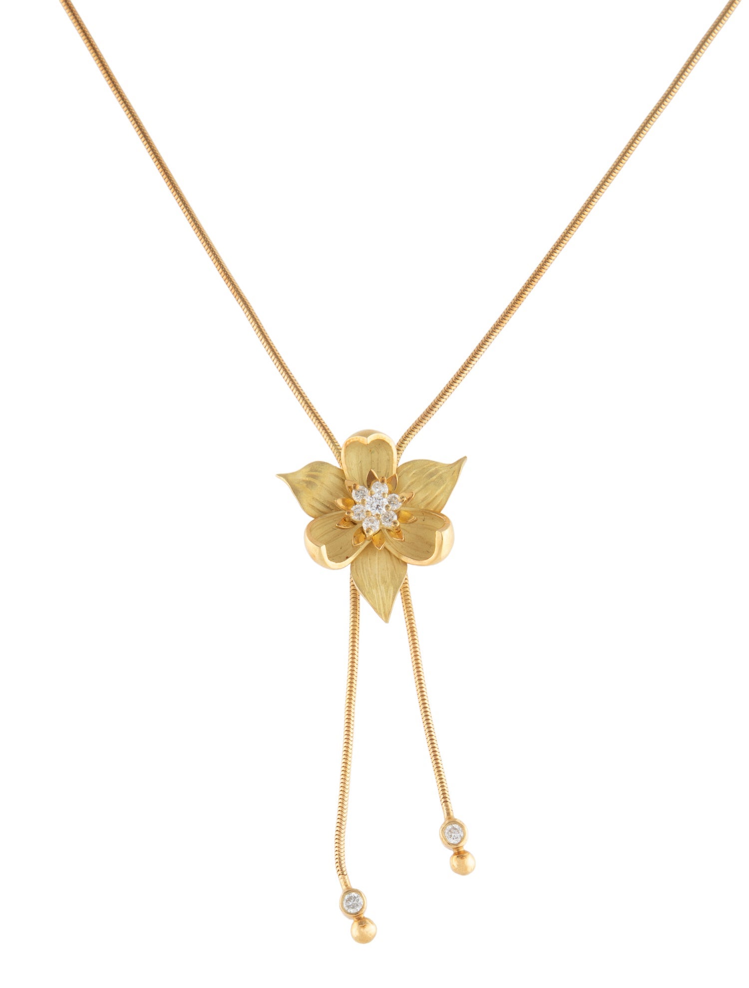 Necklace 18K Diamond Flower Lavalier
