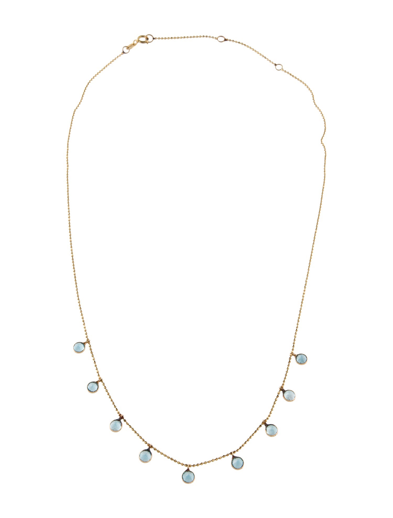 Necklace 14K 2.34ctw Topaz Station Necklace