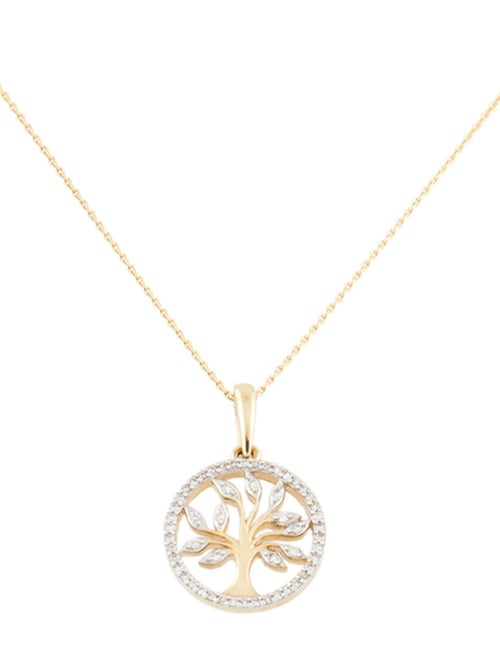 Necklace 14K Diamond Tree Pendant Necklace