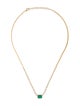 Necklace 14K Emerald & Diamond Pendant Necklace