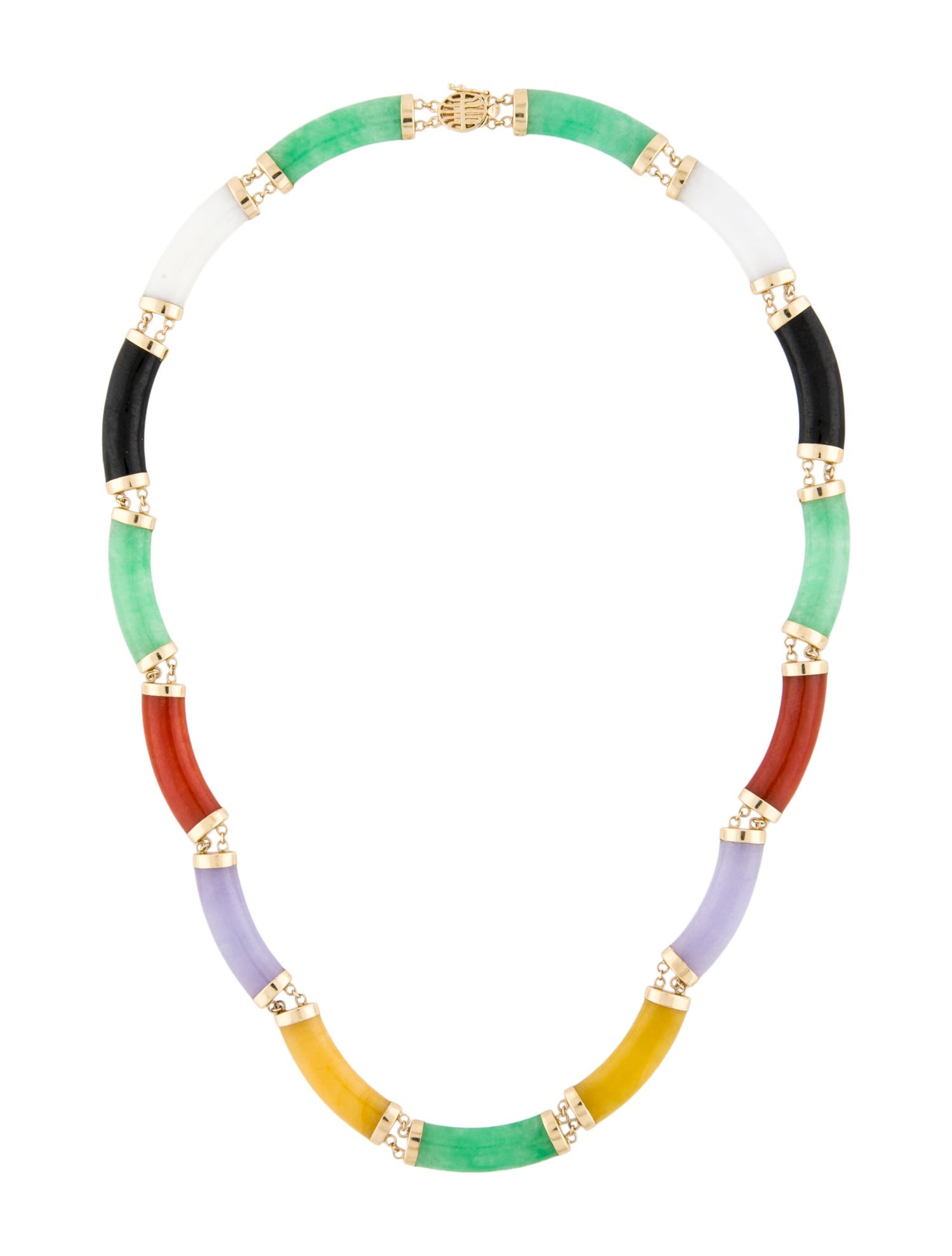 Necklace 14K Dyed Jadeite Collar