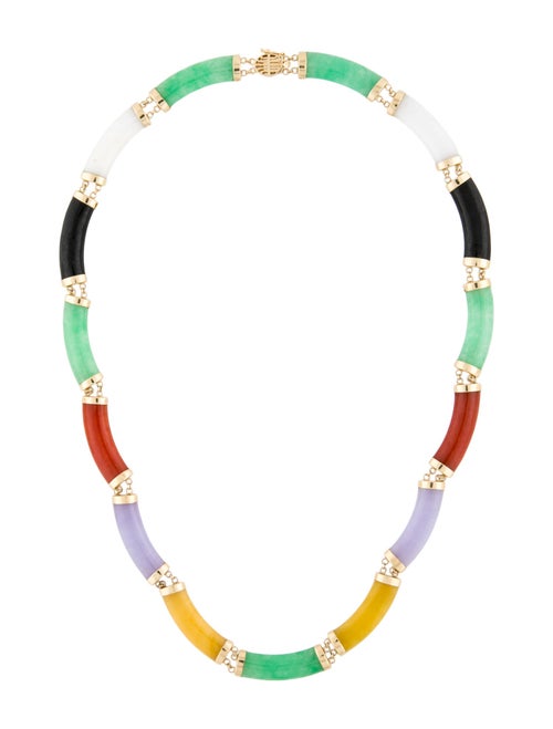 Necklace 14K Dyed Jadeite Collar Necklace